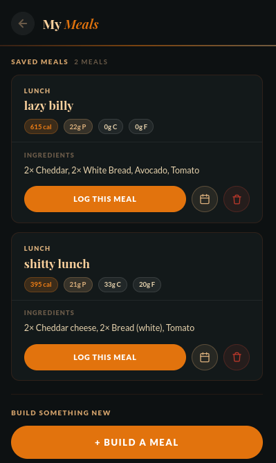 Meals Screen