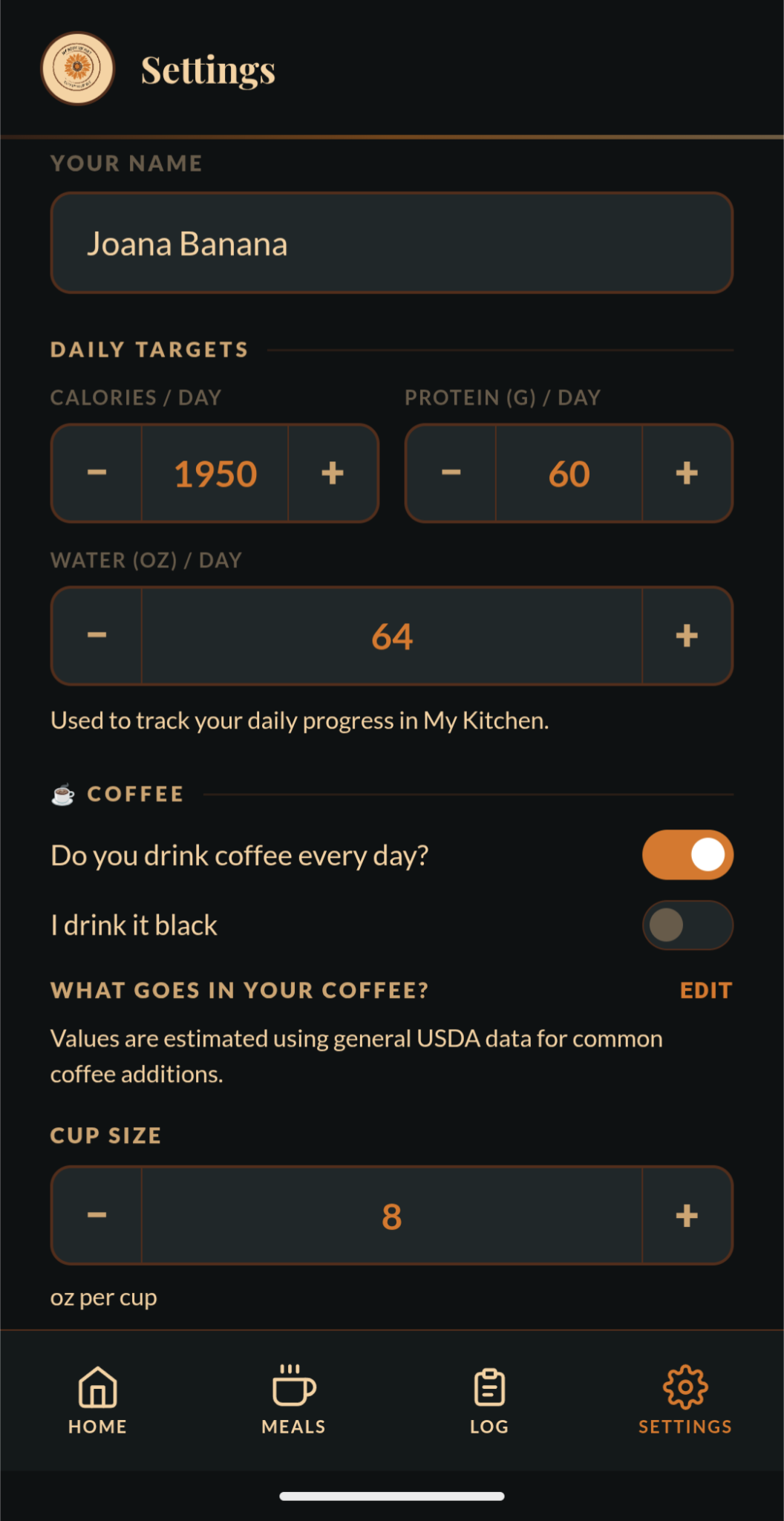 Settings Screen